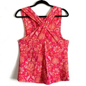 Soft Surroundings Floral Print Crisscross Front Tank Top